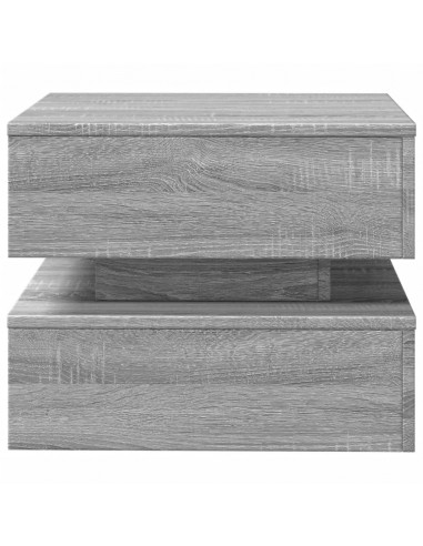 Tavolino da Salotto con Luci LED Grigio Sonoma 50x50x40 cm