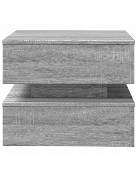 Tavolino da Salotto con Luci LED Grigio Sonoma 50x50x40 cm