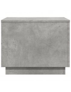 Tavolino da Salotto con Luci LED Grigio Cemento 50x50x40 cm 2