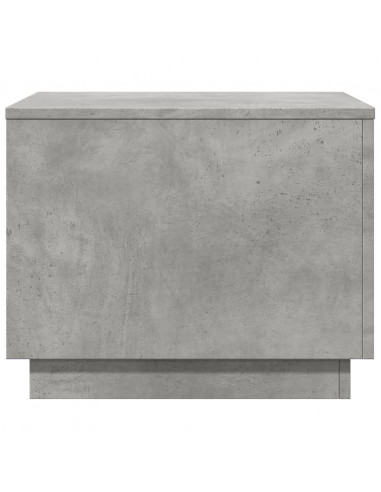 Tavolino da Salotto con Luci LED Grigio Cemento 50x50x40 cm
