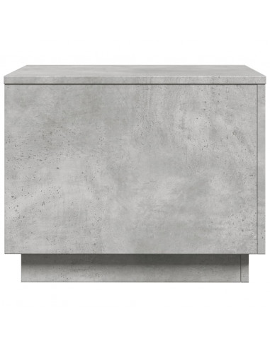 Tavolino da Salotto con Luci LED Grigio Cemento 50x50x40 cm