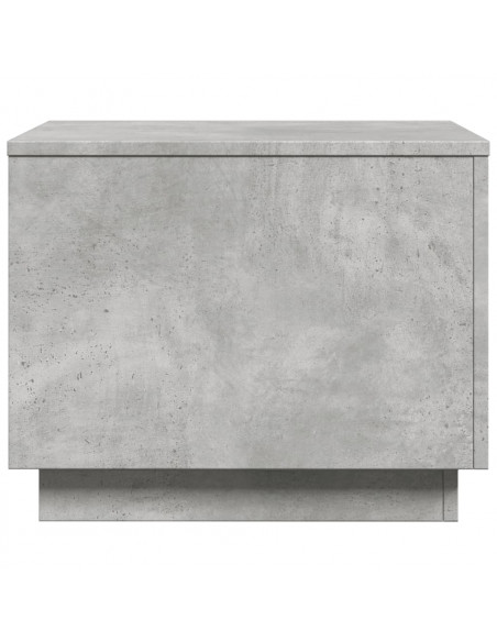 Tavolino da Salotto con Luci LED Grigio Cemento 50x50x40 cm