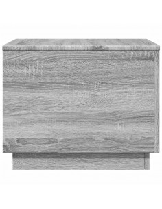 Tavolino da Salotto con Luci LED Grigio Sonoma 50x50x40 cm 2