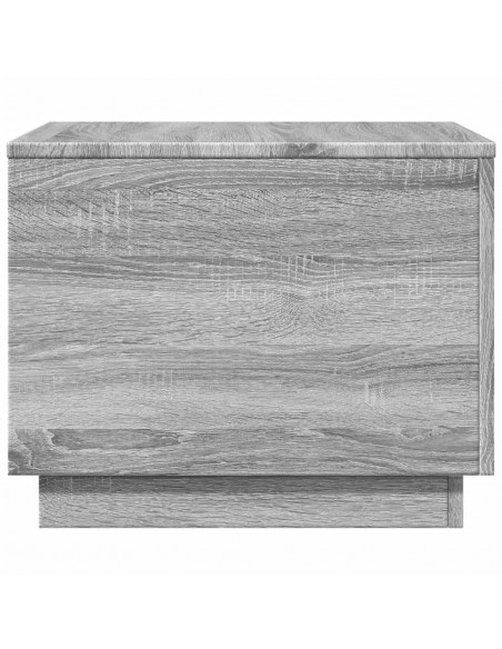 Tavolino da Salotto con Luci LED Grigio Sonoma 50x50x40 cm