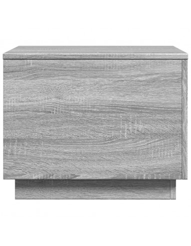 Tavolino da Salotto con Luci LED Grigio Sonoma 50x50x40 cm