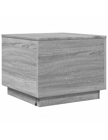 Tavolino da Salotto con Luci LED Grigio Sonoma 50x50x40 cm
