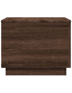 Tavolino da Salotto con Luci LED Rovere Marrone 50x50x40 cm 2