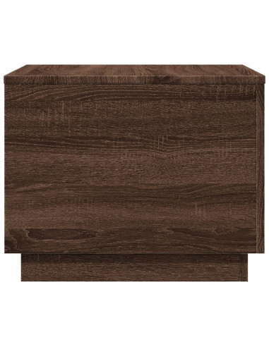 Tavolino da Salotto con Luci LED Rovere Marrone 50x50x40 cm