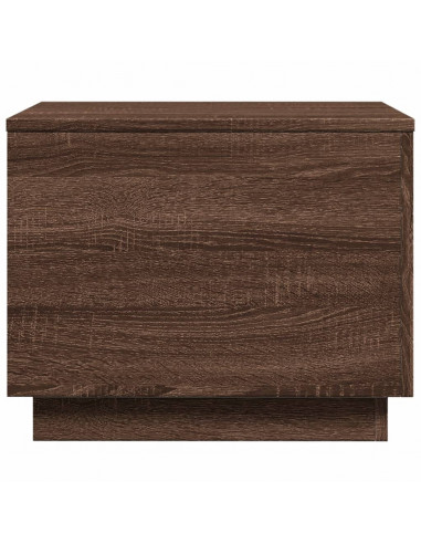 Tavolino da Salotto con Luci LED Rovere Marrone 50x50x40 cm