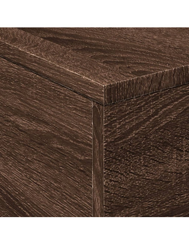 Tavolino da Salotto con Luci LED Rovere Marrone 50x50x40 cm