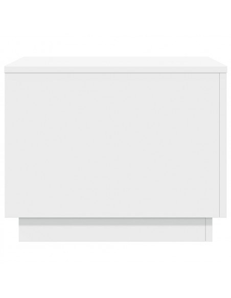 Tavolino da Salotto con Luci LED Bianco 50x50x40 cm
