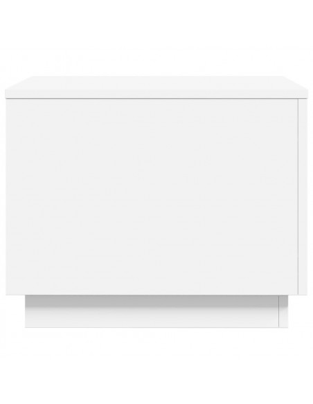Tavolino da Salotto con Luci LED Bianco 50x50x40 cm