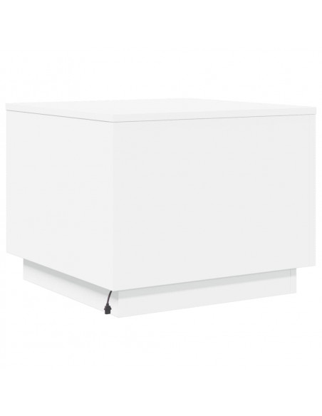 Tavolino da Salotto con Luci LED Bianco 50x50x40 cm