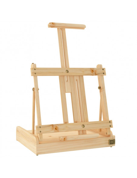 Cavalletto Tavolo Cassetto 41,5x37x12 cm Legno Massello Pino