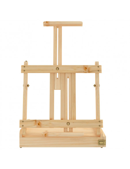 Cavalletto Tavolo Cassetto 41,5x37x12 cm Legno Massello Pino