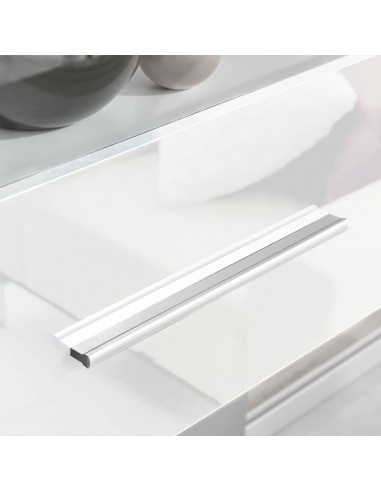 Mobile TV a Parete con Vetrina 5 pz Illuminazione LED Bianco