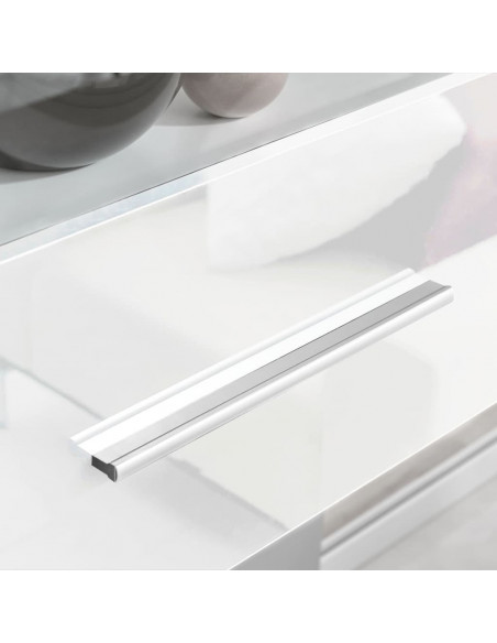Mobile TV a Parete con Vetrina 5 pz Illuminazione LED Bianco