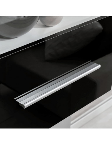 Mobili con Vetrina Parete Unità TV 5 pz con Luci LED Nero