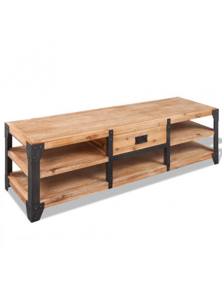 Mobile Porta TV in Legno Massello di Acacia 140x40x45 cm