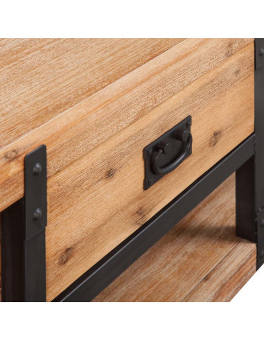 Mobile Porta TV in Legno Massello di Acacia 140x40x45 cm