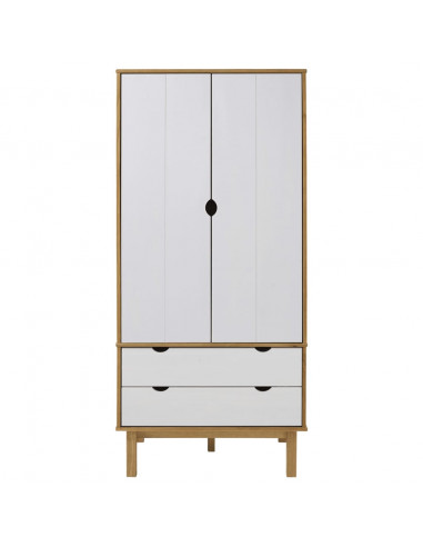 Armadio OTTA Marrone e Bianco 76,5x53x172 cm in Legno di Pino