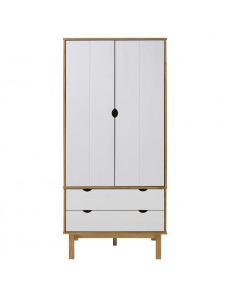 Armadio OTTA Marrone e Bianco 76,5x53x172 cm in Legno di Pino