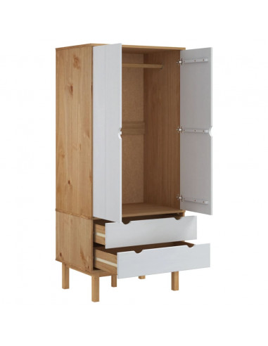 Armadio OTTA Marrone e Bianco 76,5x53x172 cm in Legno di Pino