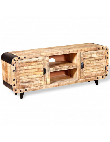 Mobile Porta TV in Legno Grezzo di Mango 120x30x50 cm