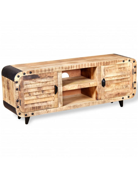 Mobile Porta TV in Legno Grezzo di Mango 120x30x50 cm