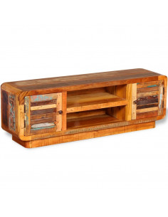 Mobile Porta TV in Legno Massello di Recupero 120x30x40 cm 2