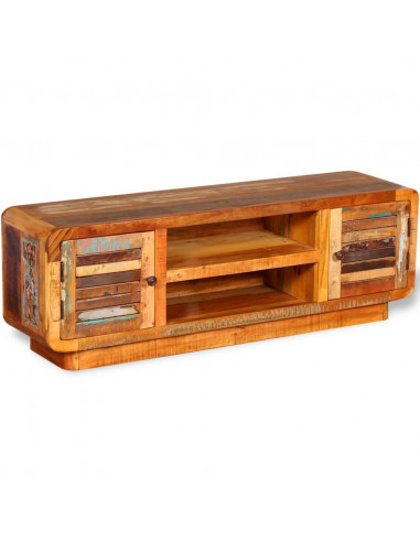 Mobile Porta TV in Legno Massello di Recupero 120x30x40 cm