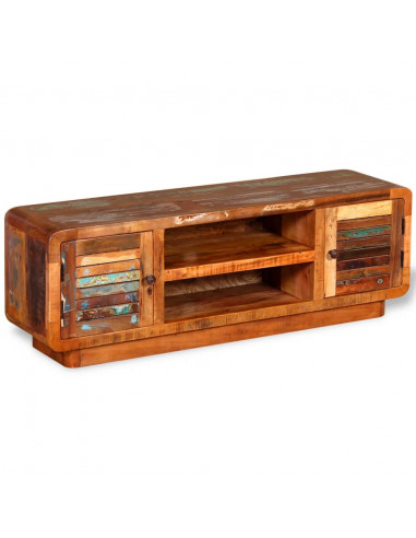 Mobile Porta TV in Legno Massello di Recupero 120x30x40 cm