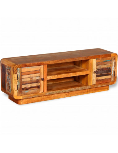 Mobile Porta TV in Legno Massello di Recupero 120x30x40 cm