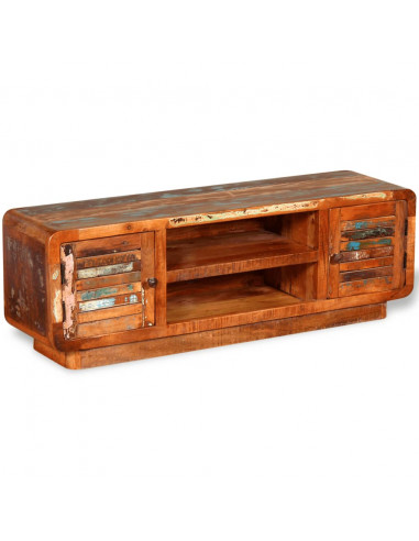 Mobile Porta TV in Legno Massello di Recupero 120x30x40 cm