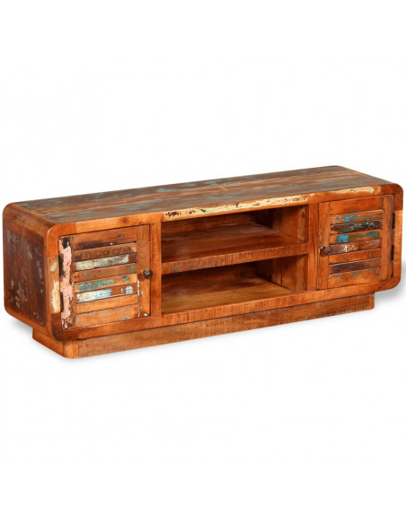 Mobile Porta TV in Legno Massello di Recupero 120x30x40 cm