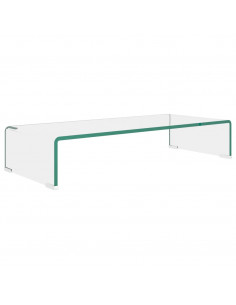 Mobile/Rialzo Porta TV in Vetro Trasparente 70x30x13 cm 2