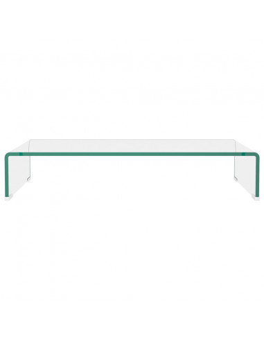 Mobile/Rialzo Porta TV in Vetro Trasparente 70x30x13 cm