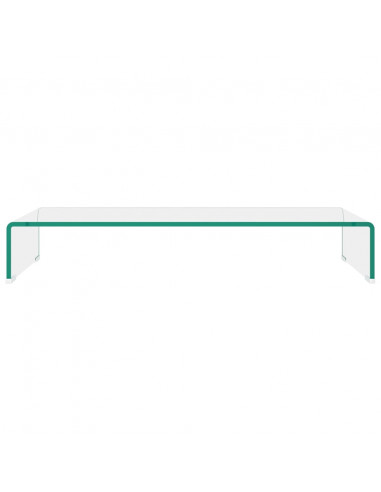 Mobile/Rialzo Porta TV in Vetro Trasparente 80x30x13 cm