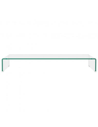 Mobile/Rialzo Porta TV in Vetro Trasparente 90x30x13 cm