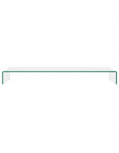 Mobile/Rialzo Porta TV in Vetro Trasparente 110x30x13 cm 2