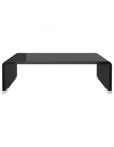 Mobile/Rialzo Porta TV in Vetro Nero 40x25x11 cm