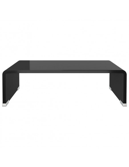 Mobile/Rialzo Porta TV in Vetro Nero 40x25x11 cm