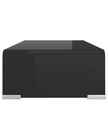 Mobile/Rialzo Porta TV in Vetro Nero 40x25x11 cm