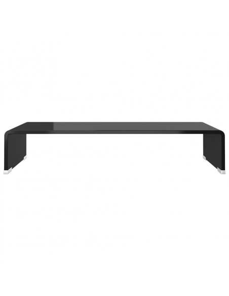 Mobile/Rialzo Porta TV in Vetro Nero 60x25x11 cm