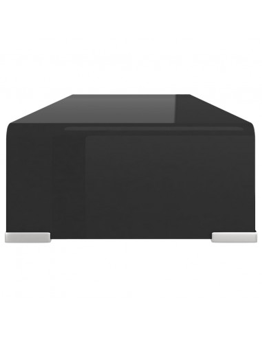 Mobile/Rialzo Porta TV in Vetro Nero 60x25x11 cm