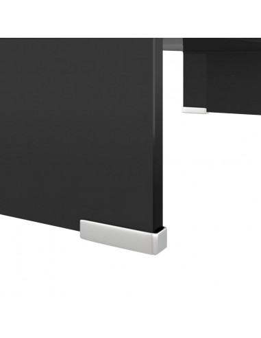 Mobile/Rialzo Porta TV in Vetro Nero 60x25x11 cm