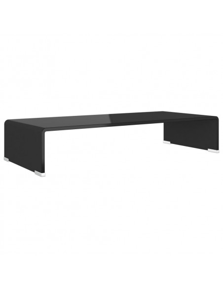 Mobile/Rialzo Porta TV in Vetro Nero 70x30x13 cm