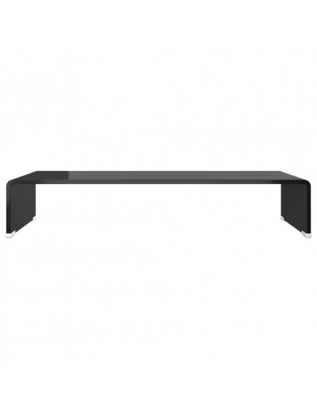 Mobile/Rialzo Porta TV in Vetro Nero 70x30x13 cm