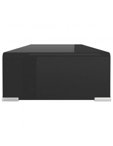 Mobile/Rialzo Porta TV in Vetro Nero 70x30x13 cm