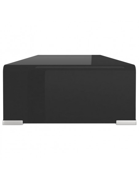 Mobile/Rialzo Porta TV in Vetro Nero 70x30x13 cm